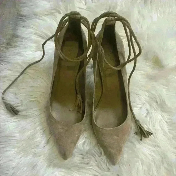 Joie Angelynn Pump tan beige pointed sided ankle heels sz 39.5 or 9-9.5 - Picture 2 of 7